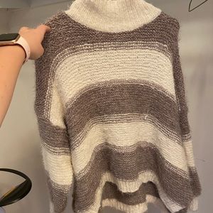 NWT Purple striped turtle neck sweater